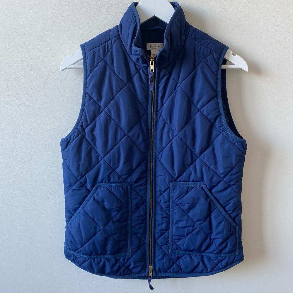 J. Crew Factory Navy Quilted Vest Women’s Size Small